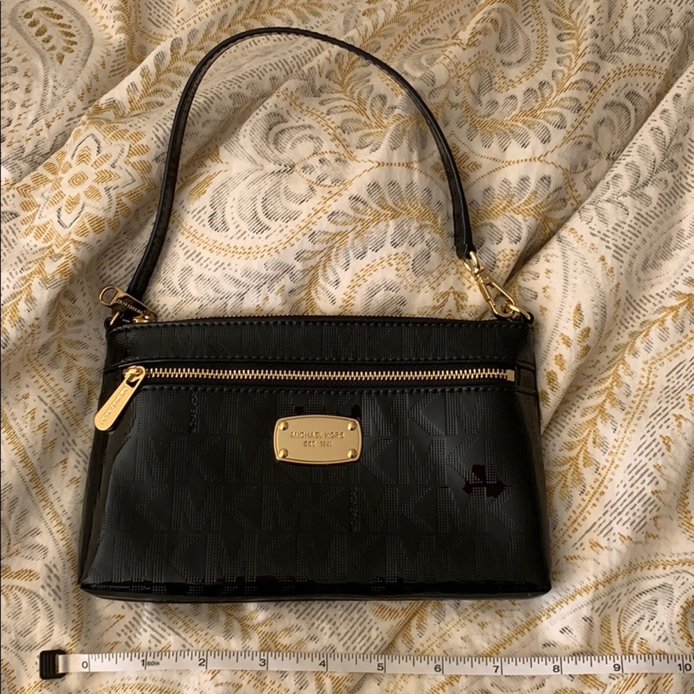 Michael Kors patent purse, pouch, clutch, wristlet